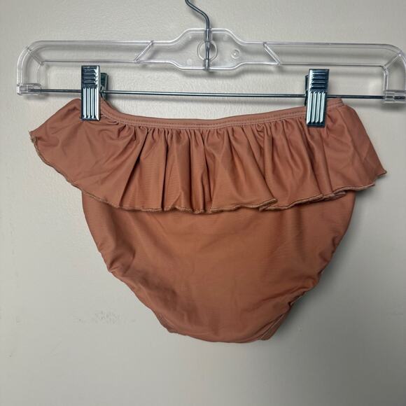 Rosie Beach Earthy Brown Ruffle Bottoms Size 7/8 USED Ocean Water Swim Pool - Picture 3 of 3